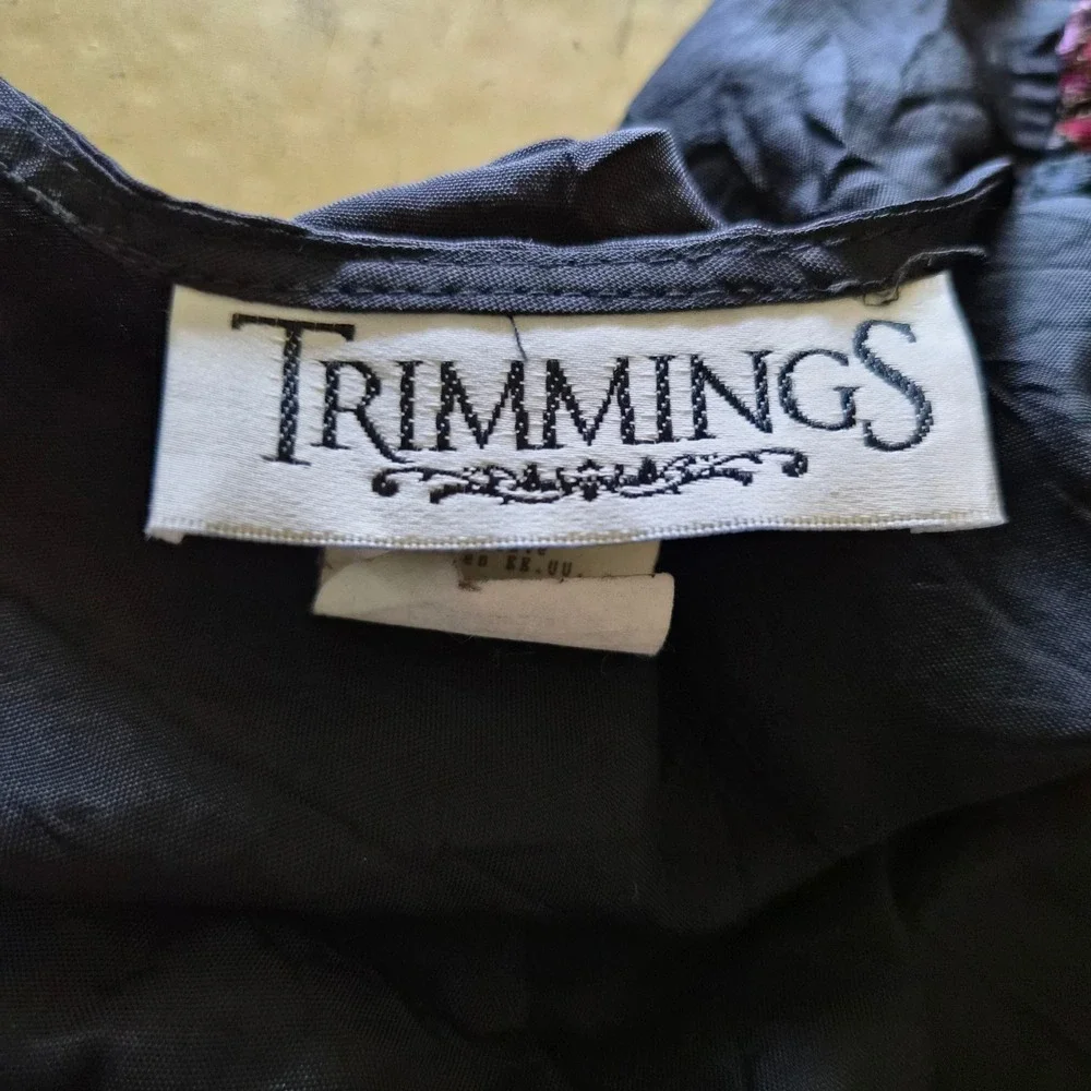 Trimmings Lucky Winner Vintage Floral Velvet Vest Gold Metallic Small - Picture 7 of 7